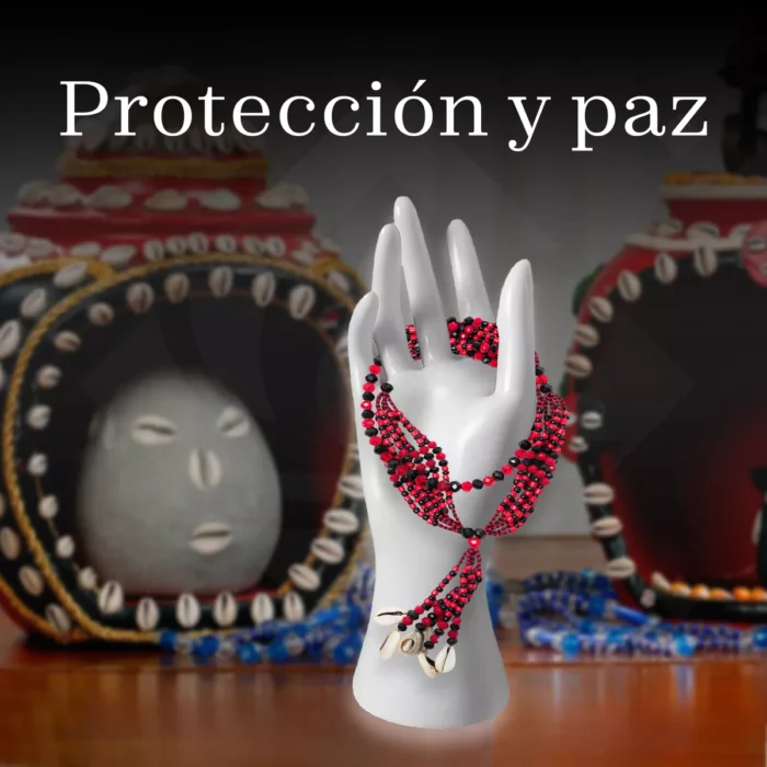 Collar Eleggua Mazo Elegua Para Carro 47 Cm Cristal 6 Hilos 5