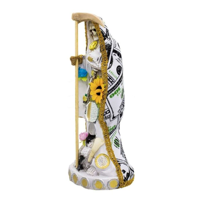 Santa Muerte Dolar Abundancia Dinero Negocio 30 Cm+libro