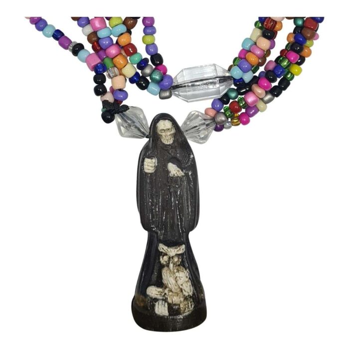 Collar Mazo Personal Santa Muerte Negra Protección Enemigos