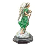 Arcangel San Rafael Angel Escultura 35 Cm Ojo De Vidrio