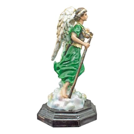 Arcangel San Rafael Angel Escultura 35 Cm Ojo De Vidrio