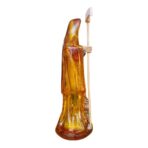 Santa Muerte Ámbar Transparente 30cm +libro Sanación Y Salud