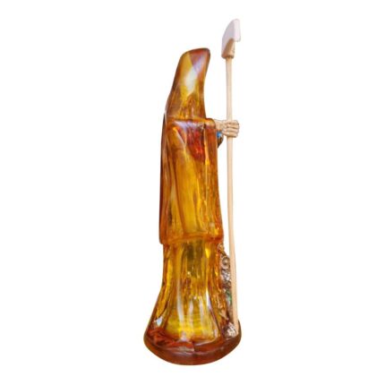 Santa Muerte Ámbar Transparente 30cm +libro Sanación Y Salud