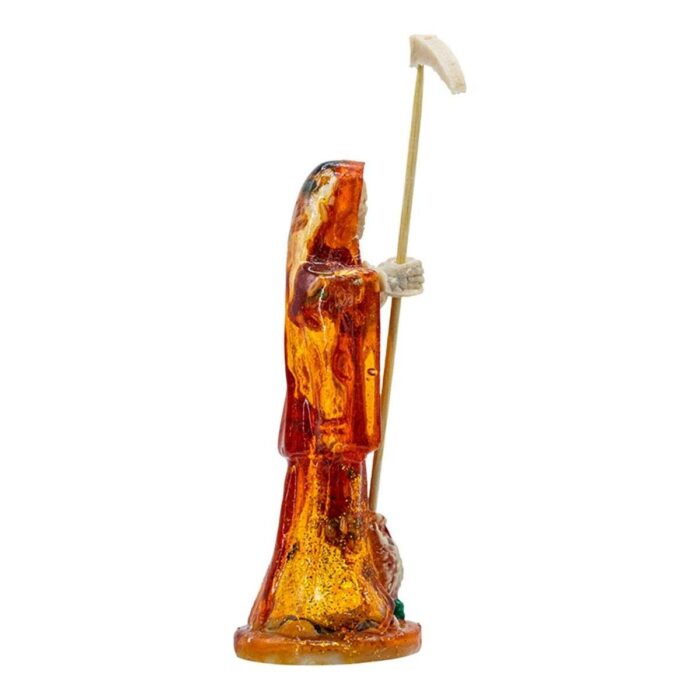 Santa Muerte Roja Transparente 15cm +libro Sanación Y Salud