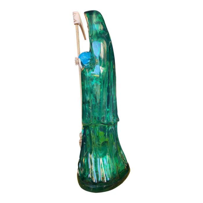 Santa Muerte 30 Cm Transparente Verde Justica +libro