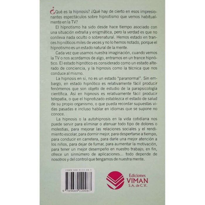 Libro Hipnosis El Control De La Mente Aprender A Hipnotizar