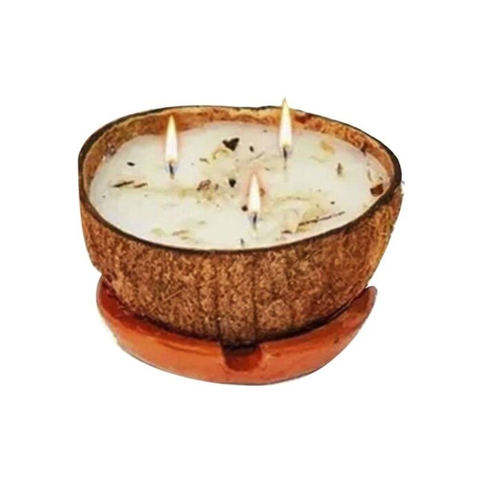 Veladora De Coco Eleggua Abrecaminos Triple Mecha Natural