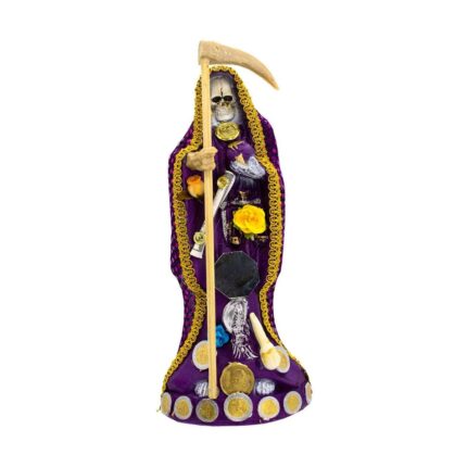 Santa Muerte Morada Proteccion Energia Curada 30 Cm + Libro