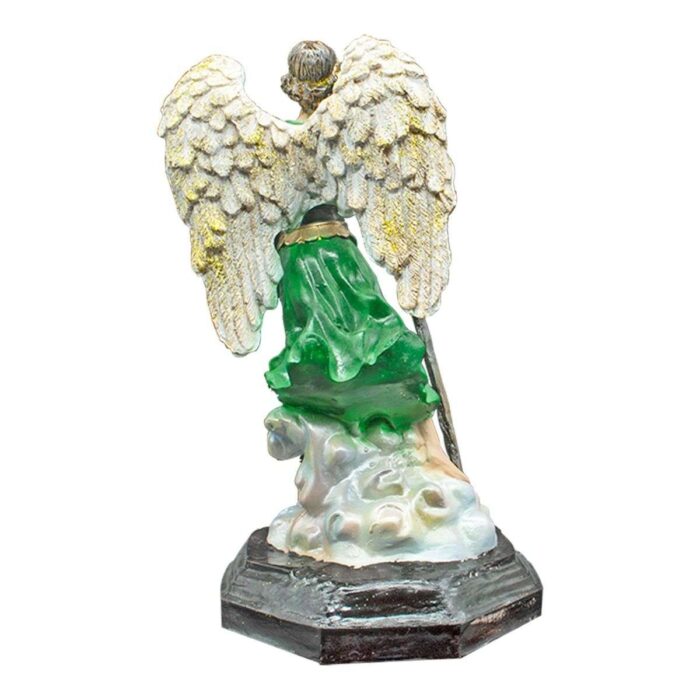 Arcangel San Rafael Angel Escultura 35 Cm Ojo De Vidrio