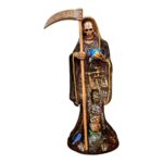 Santa Muerte 30 Cm Transparente Negra Protección +libro