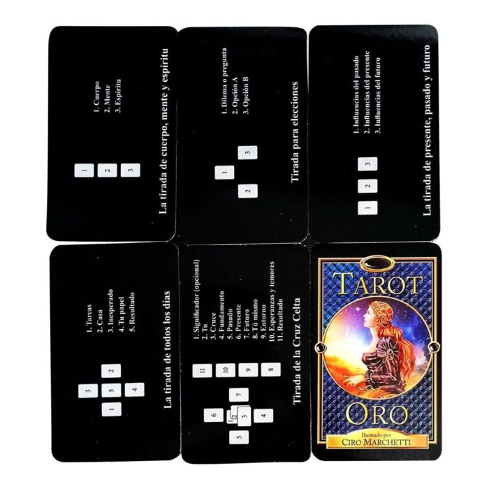 Cartas Tarot Oro Plastificado 78 Cartas + Instructivo Esp