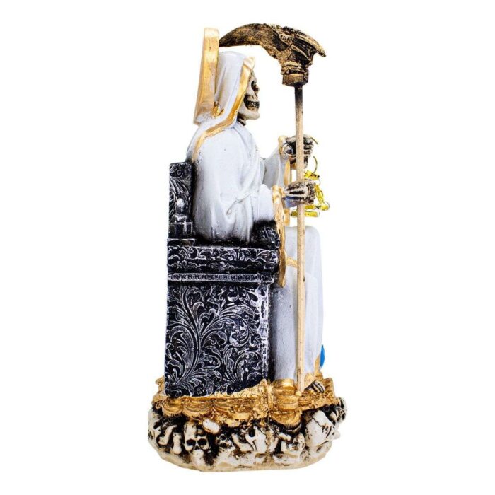 Santa Muerte Blanca Suprema Paz Armonia 30 Cm Curada + Libro