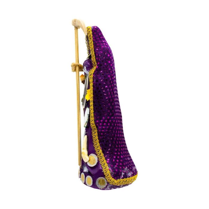 Santa Muerte Morada Proteccion Energia Curada 30 Cm + Libro