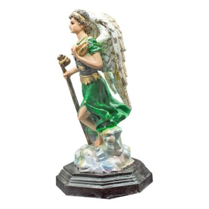 Arcangel San Rafael Angel Escultura 35 Cm Ojo De Vidrio