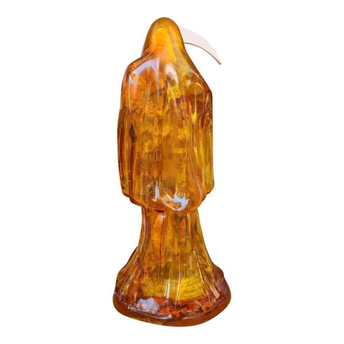 Santa Muerte Ámbar Transparente 30cm +libro Sanación Y Salud