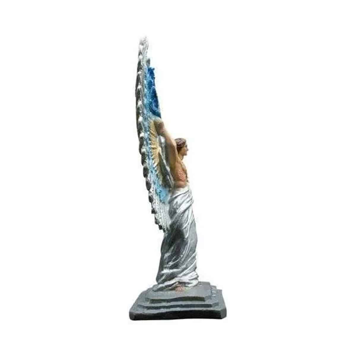 Arcangel Metatron Plateado 33 Cm Base Cuadrada Alta Calidad