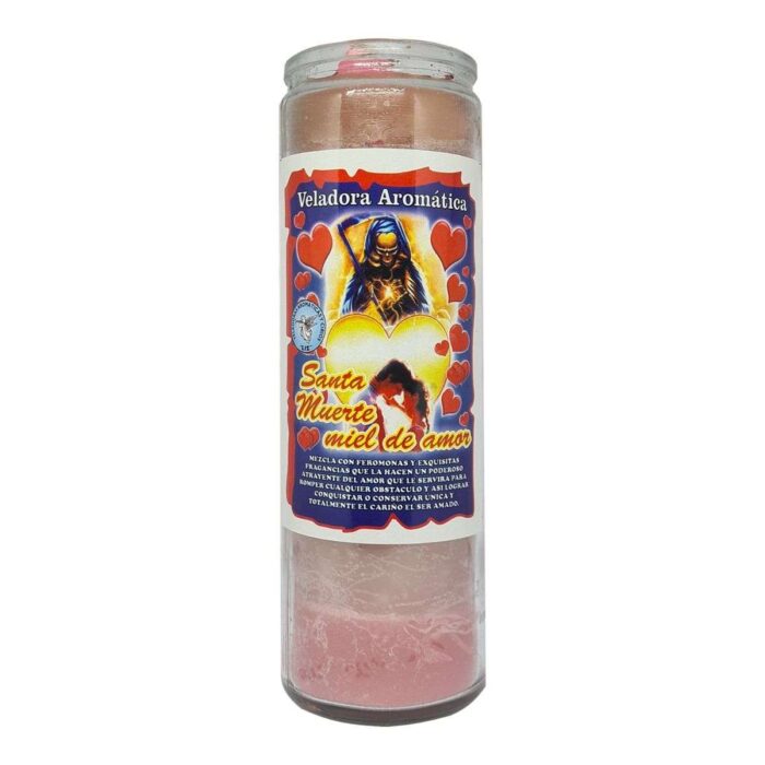Veladora Santa Muerte Miel De Amor Parafina Aroma Amarres