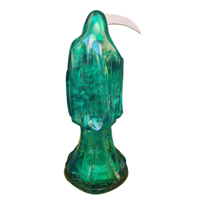 Santa Muerte 30 Cm Transparente Verde Justica +libro