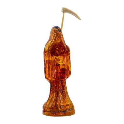 Santa Muerte Roja Transparente 15cm +libro Sanación Y Salud