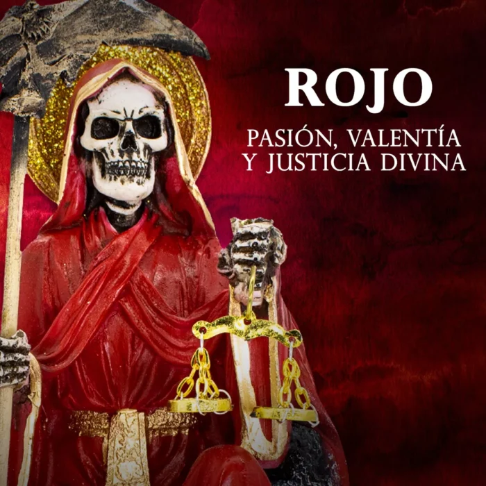 Santa Muerte Roja Suprema Amor 30 Cm Curada Libro 1