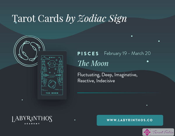 Piscis y la Luna: Cartas del Tarot de Astrología - Cartas del Tarot del Zodíaco