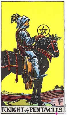 Significado del Caballero de Oros - Representación original del Tarot Rider Waite