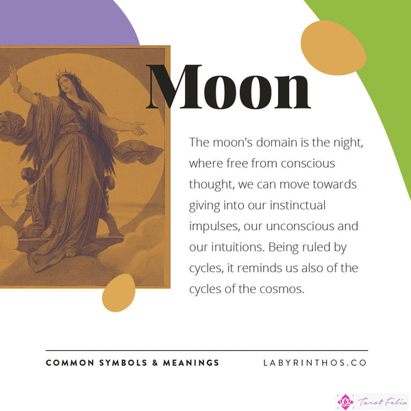 Significados de los Símbolos del Tarot - La Luna - Aprendiendo Tarot con Labyrinthos