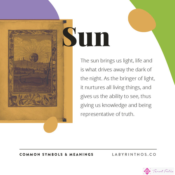 Significados de los Símbolos del Tarot - El Sol - Aprendiendo Tarot con Labyrinthos