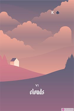 Las nubes - Tarjetas de Lenormand de amor negativo para participar en una lectura de Lenormand