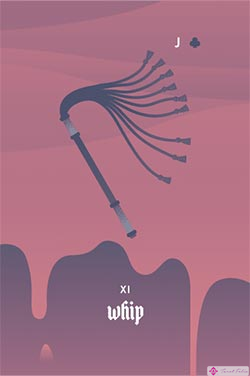 The Whip - Tarjetas de Lenormand de amor negativo para participar en una lectura de Lenormand