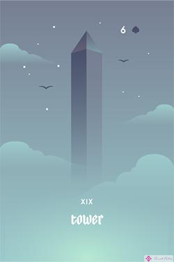 La Torre - Tarjetas de Amor Negativo de Lenormand para participar en una lectura de Lenormand