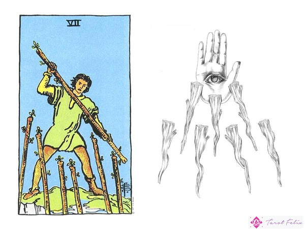 Baraja de Tarot Espíritu Luminoso - 7 de varitas