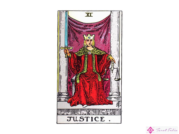 Significado de la carta del tarot de la justicia en la baraja de tarot Rider Waite