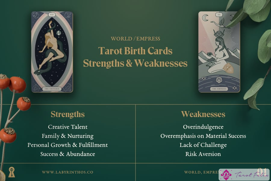 Cartas de Nacimiento del Tarot: El Mundo y la Emperatriz - Fortalezas y Debilidades