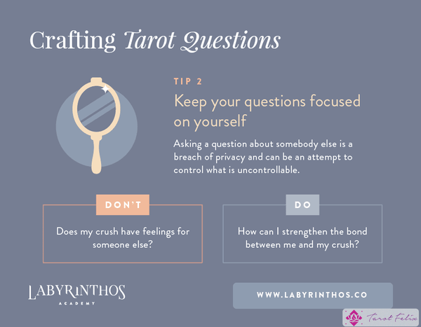 Mantenga las preguntas de las cartas del tarot centradas en usted mismo - Consejo 2: Cómo formular preguntas efectivas sobre las cartas del tarot y aprovechar al máximo su lectura de tarot