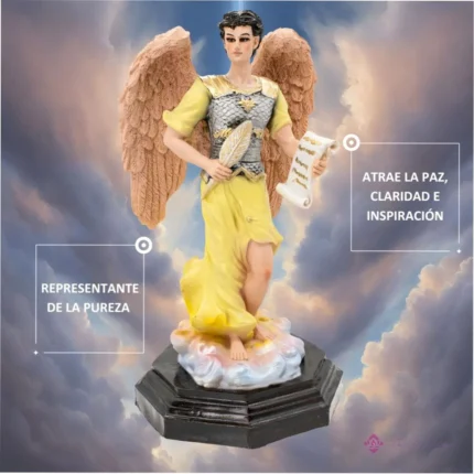 Estatua Premium del Arcángel San Gabriel 33cm con Ojo de Vidrio - Arte Espiritual