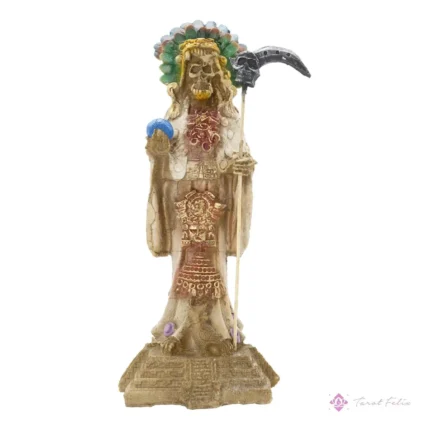 Estatua Santa Muerte Azteca Jaguar 30cm + Libro de Rituales - Protección y Éxito