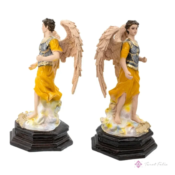 Escultura Arcángel Sealtiel 33cm con Ojo de Vidrio - Decoración y Colección Religiosa de Alta Calidad