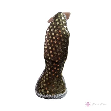 Santa Muerte Dorada 15cm Vestida con Libro de Oraciones y Rituales