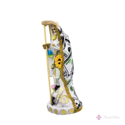 Estatua Santa Muerte 24cm para Abundancia y Prosperidad en Negocios + Libro de Rituales