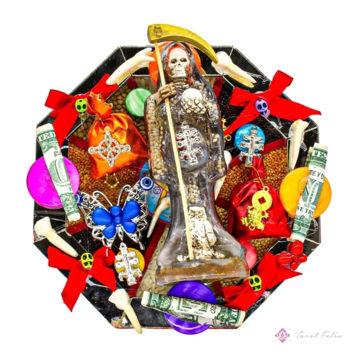 semillero santa muerte negra protección defensa espiritual espejo ritual
