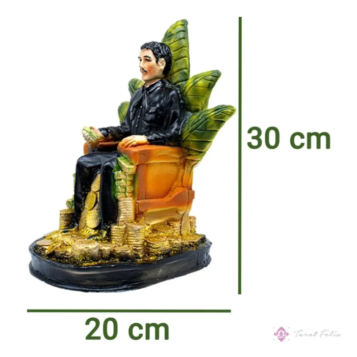 Estatua Jesús Malverde 30cm Curada + Libro Exclusivo - Cultura y Devoción