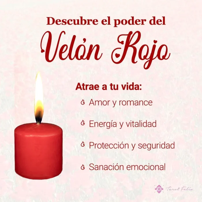 Vela Roja de Amor y Velón Esotérico para Amarres y Endulzamientos | Tarot Felix