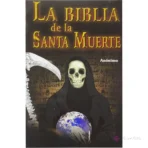Estatua Santa Muerte 30cm Vestida y Curada con Biblia - 3 Virtudes