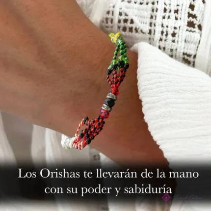 Pulsera 7 Potencias Orishas - Joyería Espiritual de Santería en Cristal Cortado