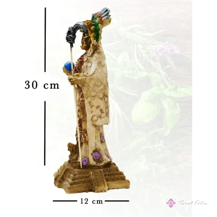 Estatua Santa Muerte Azteca Jaguar 30cm + Libro de Rituales - Protección y Éxito
