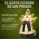 Estatua de Jesús Malverde 30cm Dorada y Curada + Libro Exclusivo