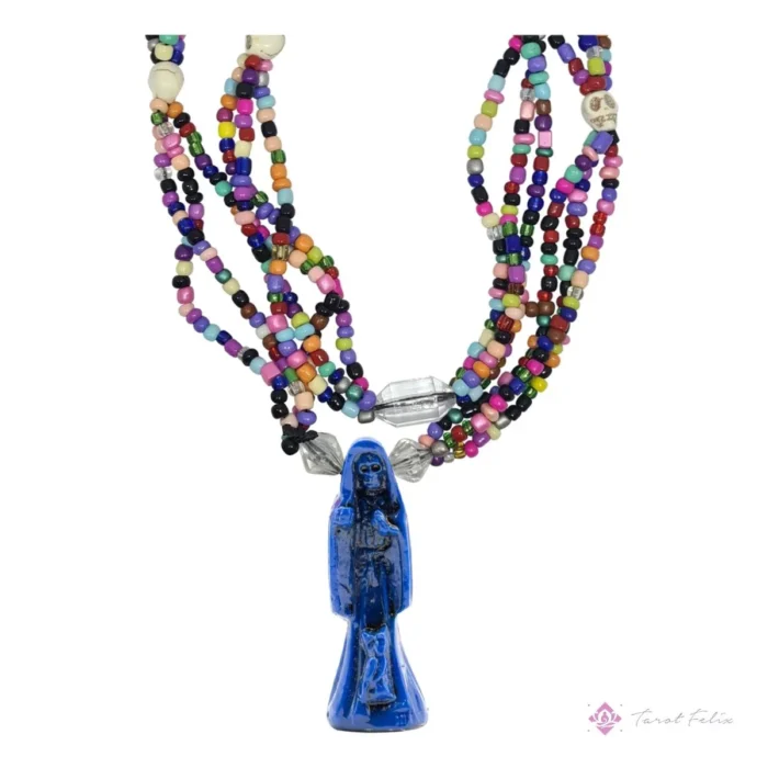 Mazo Santa Muerte Azul Personalizado: Protección y Curación Espiritual