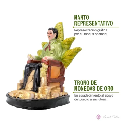 Estatua Jesús Malverde 30cm Curada + Libro Exclusivo - Culto y Devoción