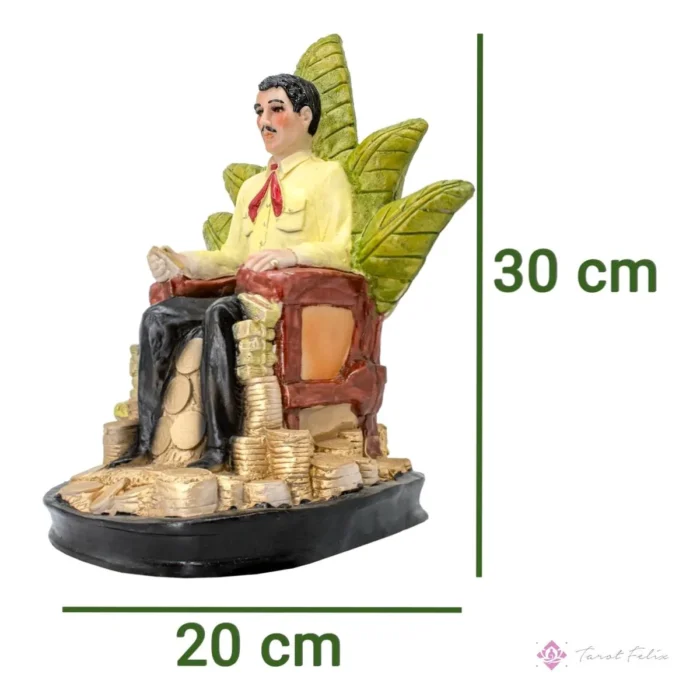 Estatua Jesús Malverde 30cm Amarilla + Libro: Devoción y Cultura